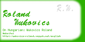 roland wukovics business card